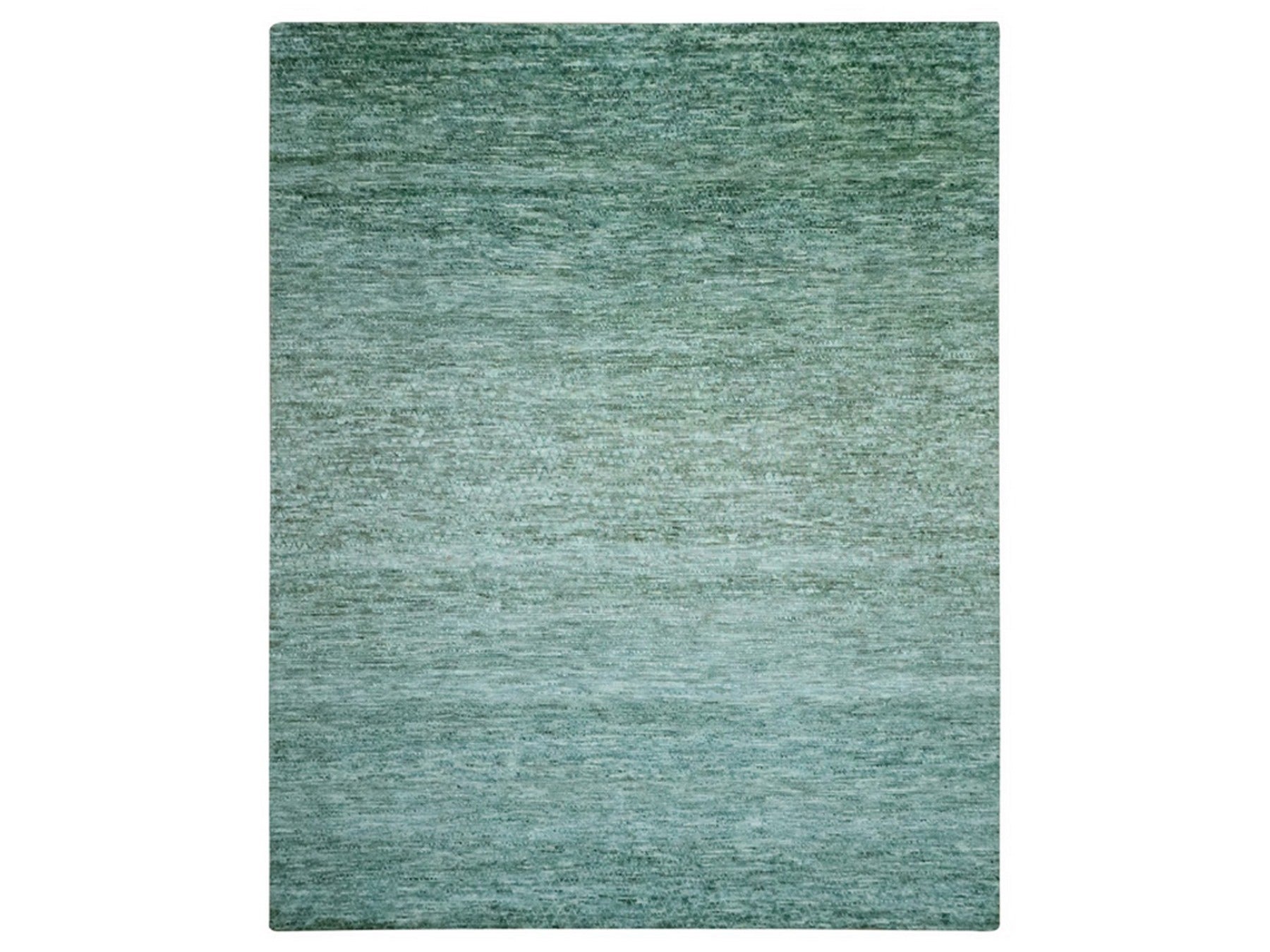 Green 12'1" x 15'2" Modern and Contemporary Hand knotted Wool Rug - Sku: O076844