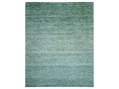 Green 12'1" x 15'2" Modern and Contemporary Hand knotted Wool Rug - Sku: O076844
