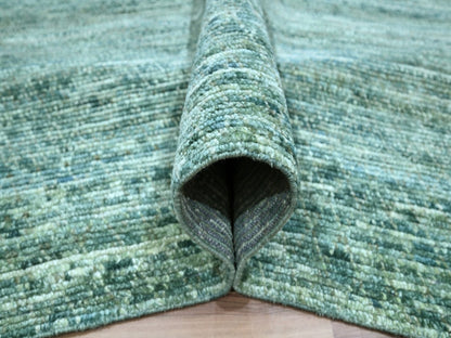 Green 12'1" x 15'2" Modern and Contemporary Hand knotted Wool Rug - Sku: O076844
