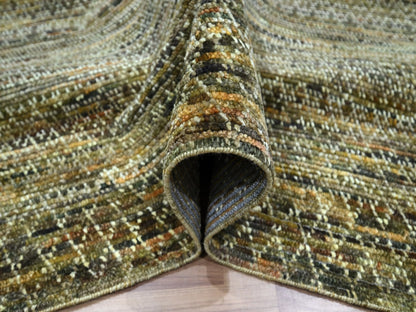 Brown 12'1" x 15'1" Modern and Contemporary Hand knotted Wool Rug - Sku: O076845
