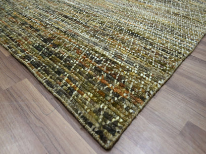 Brown 12'1" x 15'1" Modern and Contemporary Hand knotted Wool Rug - Sku: O076845