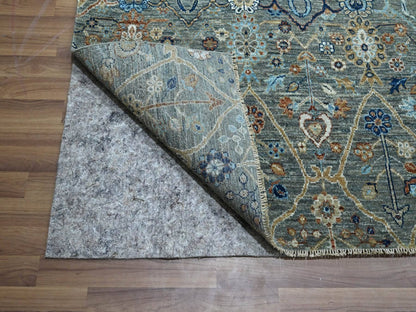 Green 12'2" x 15'3" Oushak And Peshawar Hand knotted Wool Rug - Sku: O076846