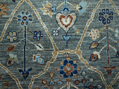 Green 12'2" x 15'3" Oushak And Peshawar Hand knotted Wool Rug - Sku: O076846