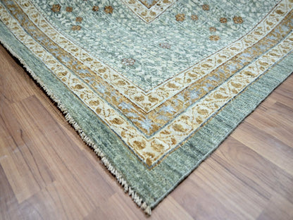 Green 12'0" x 14'10" Mamluk Hand knotted Wool Rug - Sku: O076847