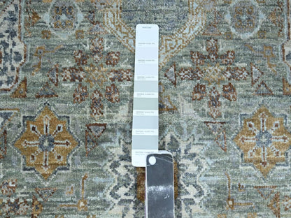 Green 12'0" x 14'10" Mamluk Hand knotted Wool Rug - Sku: O076847