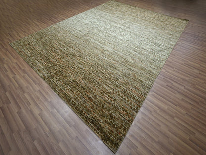 Brown 10'4" x 14'0" Modern and Contemporary Hand knotted Wool Rug - Sku: O076849