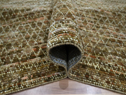 Brown 10'4" x 14'0" Modern and Contemporary Hand knotted Wool Rug - Sku: O076849