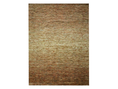 Brown 10'4" x 13'11" Modern and Contemporary Hand knotted Wool Rug - Sku: O076850
