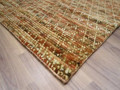 Brown 10'4" x 13'11" Modern and Contemporary Hand knotted Wool Rug - Sku: O076850