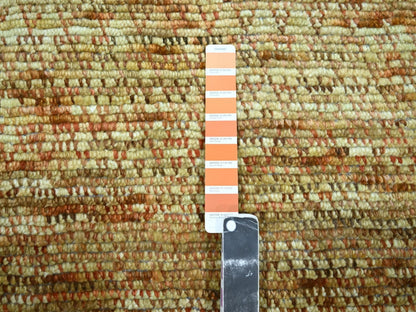 Brown 10'4" x 13'11" Modern and Contemporary Hand knotted Wool Rug - Sku: O076850