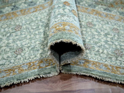 Green 9'0" x 12'0" Mamluk Hand knotted Wool Rug - Sku: O076851