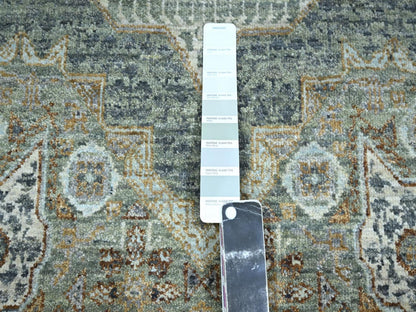 Green 9'0" x 12'0" Mamluk Hand knotted Wool Rug - Sku: O076851
