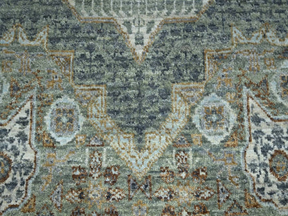 Green 9'0" x 12'0" Mamluk Hand knotted Wool Rug - Sku: O076851