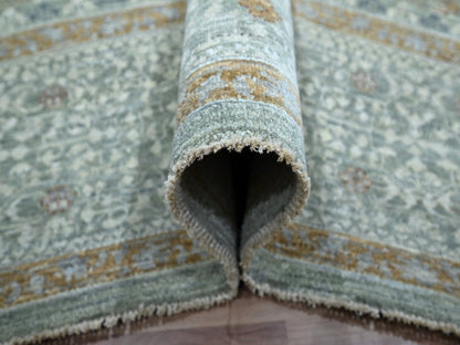Green 8'11" x 12'2" Mamluk Hand knotted Wool Rug - Sku: O076853