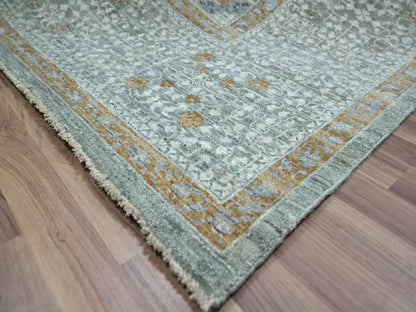 Green 8'11" x 12'2" Mamluk Hand knotted Wool Rug - Sku: O076853