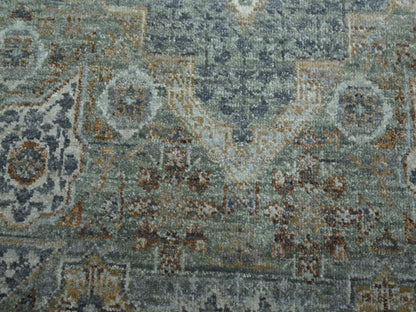 Green 8'11" x 12'2" Mamluk Hand knotted Wool Rug - Sku: O076853