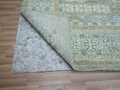 Green 8'10" x 12'3" Mamluk Hand knotted Wool Rug - Sku: O076854