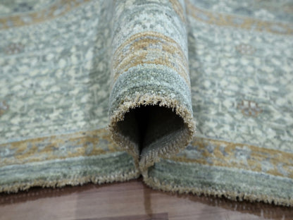 Green 8'10" x 12'3" Mamluk Hand knotted Wool Rug - Sku: O076854