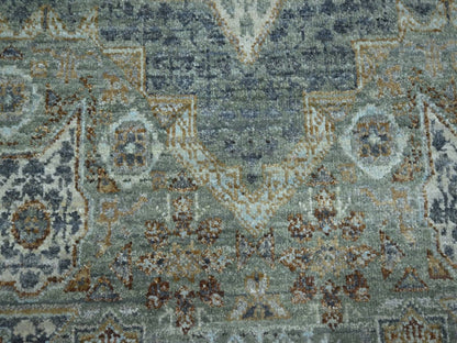 Green 8'10" x 12'3" Mamluk Hand knotted Wool Rug - Sku: O076854