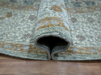 Green 9'7" x 9'9" Mamluk Hand knotted Wool Rug - Sku: O076855