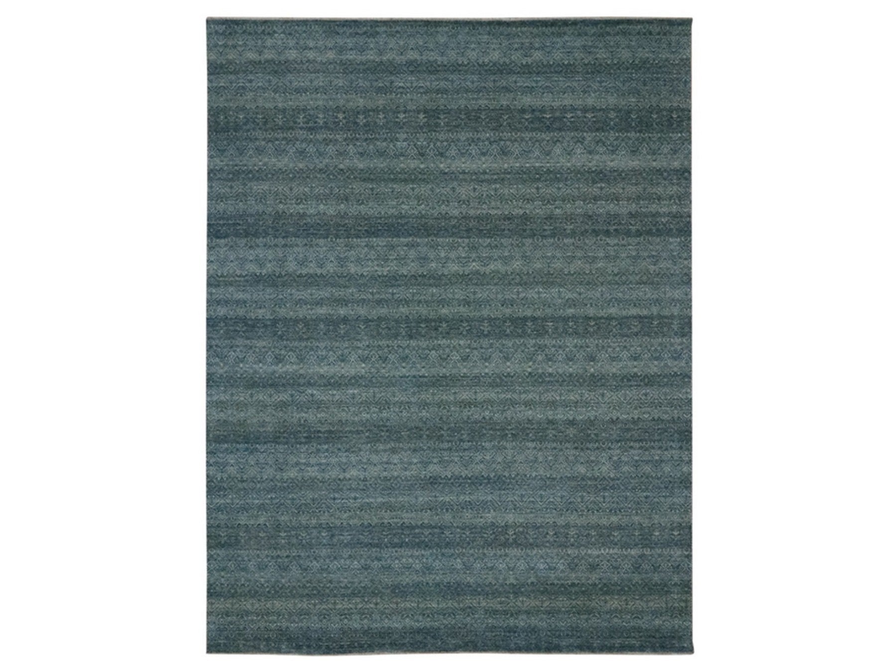 Blue 9'1" x 11'11" Modern and Contemporary Hand knotted Wool Rug - Sku: O076856