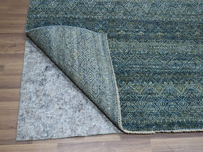 Blue 9'1" x 11'11" Modern and Contemporary Hand knotted Wool Rug - Sku: O076856