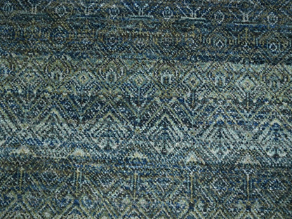 Blue 8'1" x 10'0" Modern and Contemporary Hand knotted Wool Rug - Sku: O076858