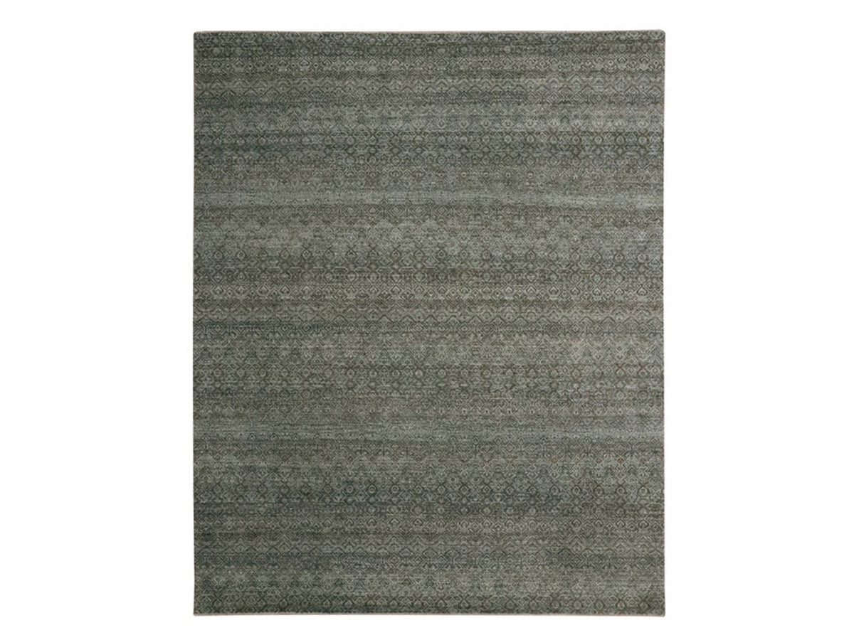 Modern / Contemporary hand-knotted wool rug in Gray, 8' x 9'10" — SKU O076859