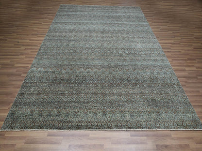 Modern / Contemporary hand-knotted wool rug in Gray, 8' x 9'10" — SKU O076859 (view 2)