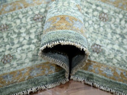 Green 8'1" x 10'1" Mamluk Hand knotted Wool Rug - Sku: O076860