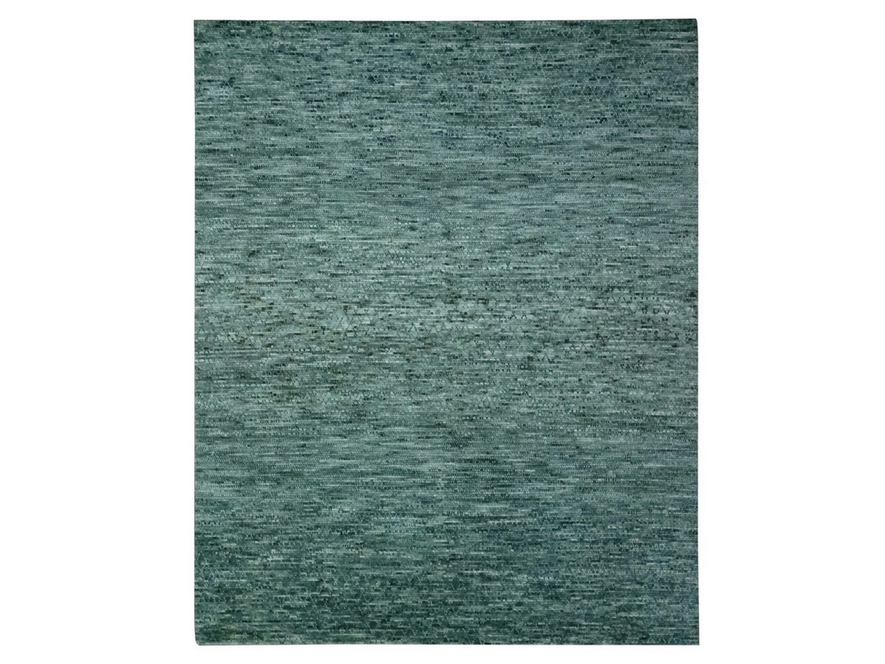 Green 8'3" x 10'3" Modern and Contemporary Hand knotted Wool Rug - Sku: O076861