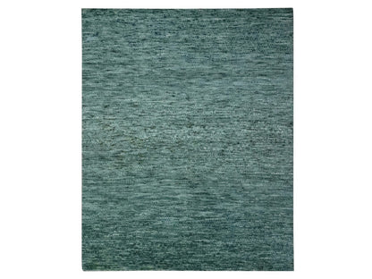Green 8'3" x 10'3" Modern and Contemporary Hand knotted Wool Rug - Sku: O076861
