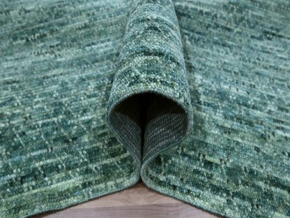 Green 8'3" x 10'3" Modern and Contemporary Hand knotted Wool Rug - Sku: O076861