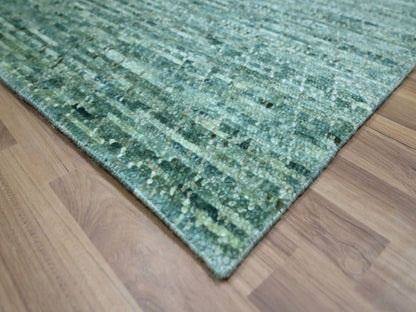 Green 8'3" x 10'3" Modern and Contemporary Hand knotted Wool Rug - Sku: O076861