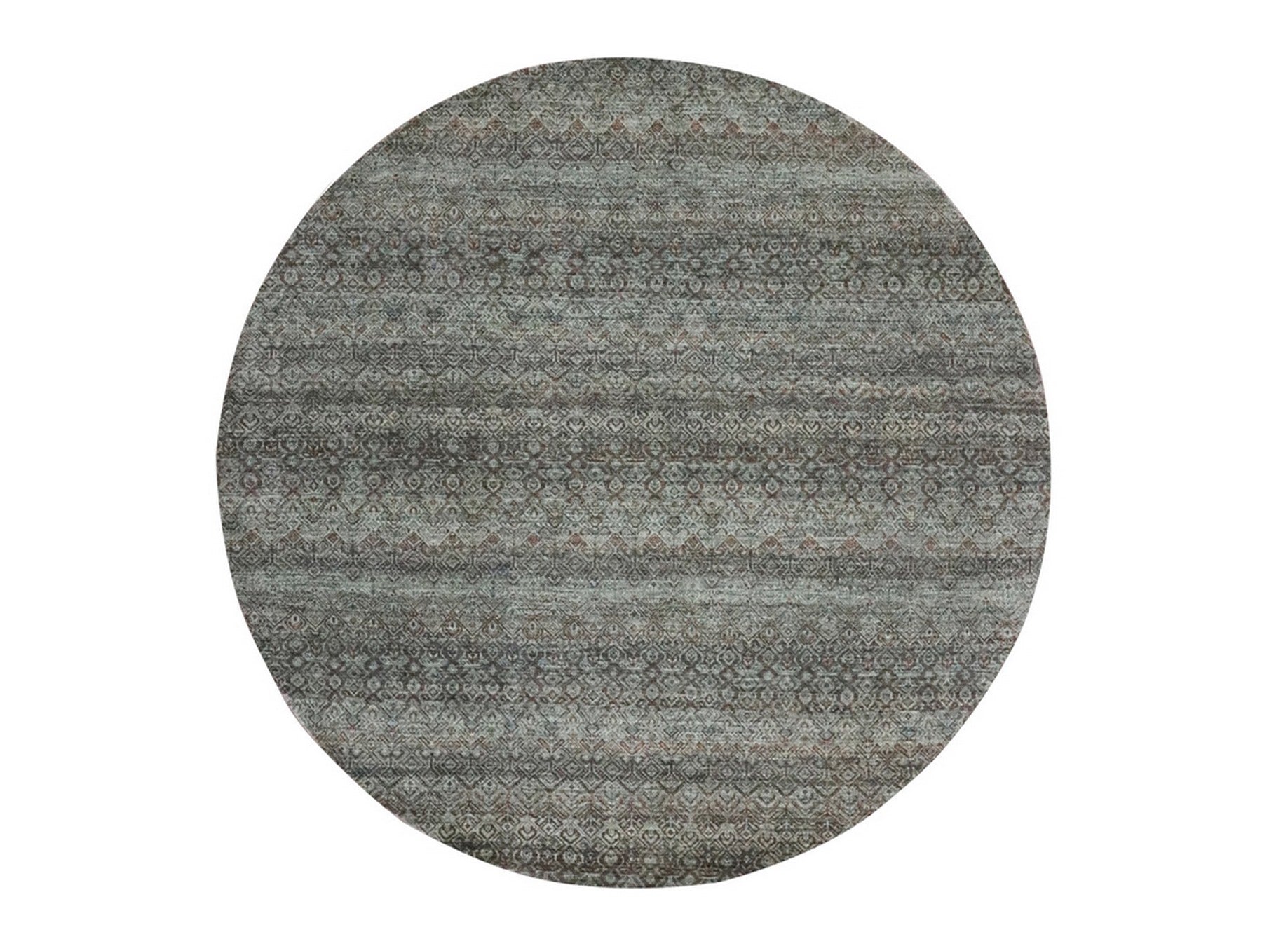 Grey 7'11" x 7'11" Modern and Contemporary Hand knotted Wool Rug - Sku: O076866