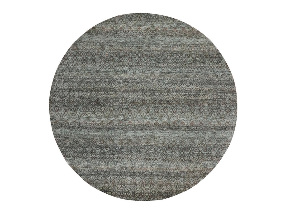 Modern / Contemporary hand-knotted wool rug in Gray, 7'11" x 7'11" — SKU O076866