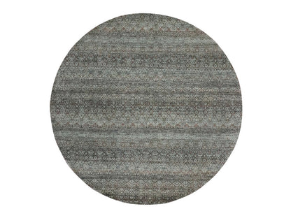 Modern / Contemporary hand-knotted wool rug in Gray, 7'11" x 7'11" — SKU O076866
