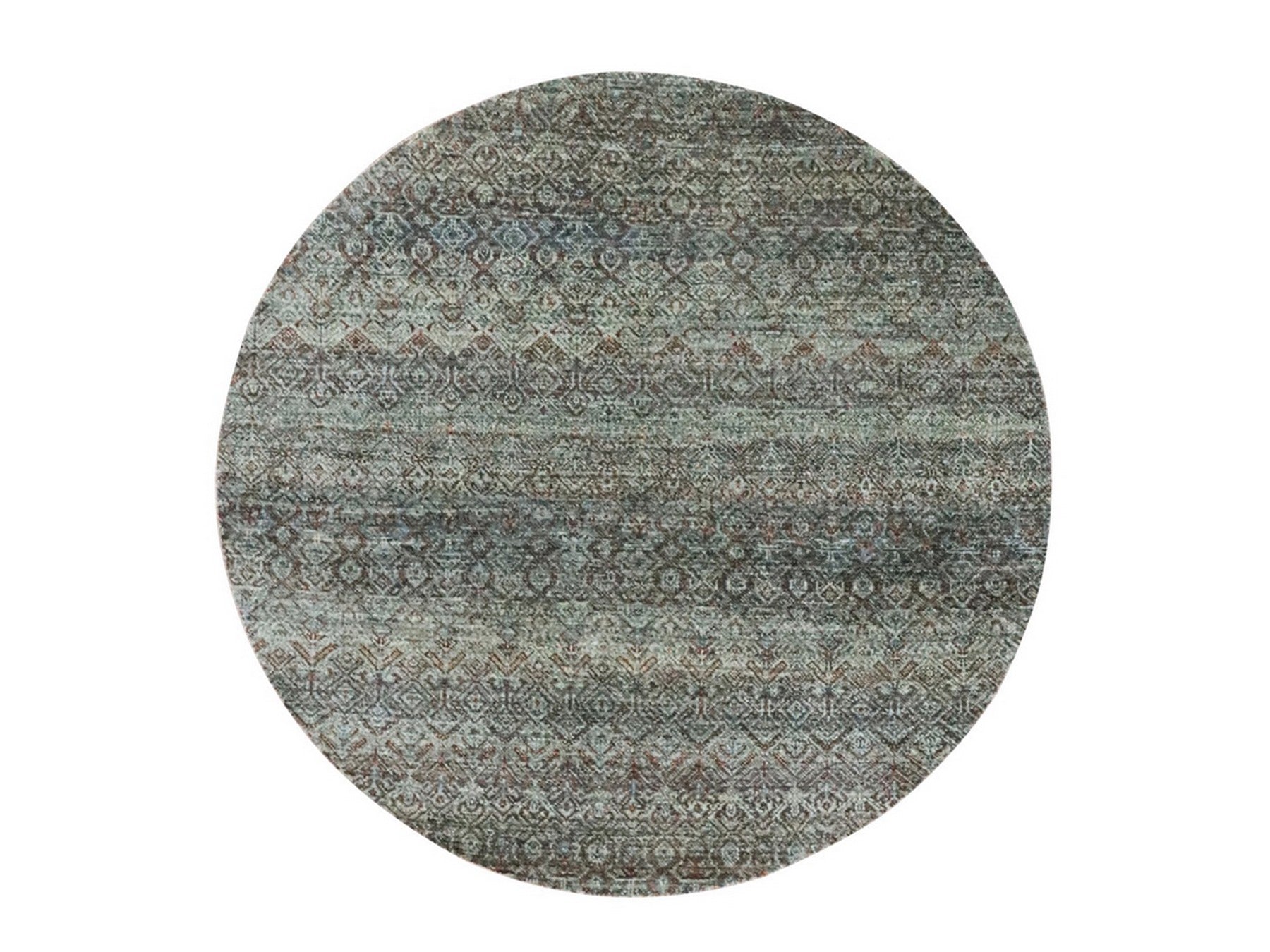 Grey 4'11" x 4'10" Modern and Contemporary Hand knotted Wool Rug - Sku: O076868
