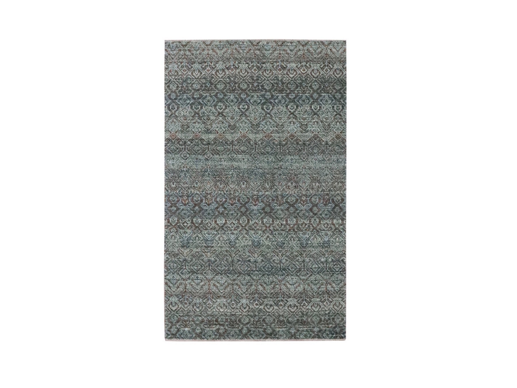 Grey 3'0" x 5'0" Modern and Contemporary Hand knotted Wool Rug - Sku: O076871