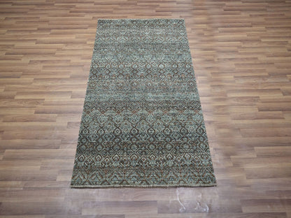 Modern / Contemporary hand-knotted wool rug in Gray, 3' x 5' — SKU O076871 (view 2)