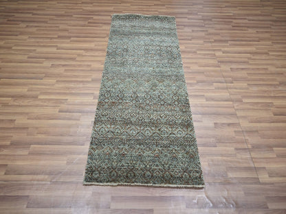 Modern / Contemporary hand-knotted wool runner in Gray, 2'6" x 6' — SKU O076872 (view 2)