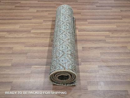 Modern / Contemporary hand-knotted wool runner in Gray, 2'6" x 6' — SKU O076872 (view 5)