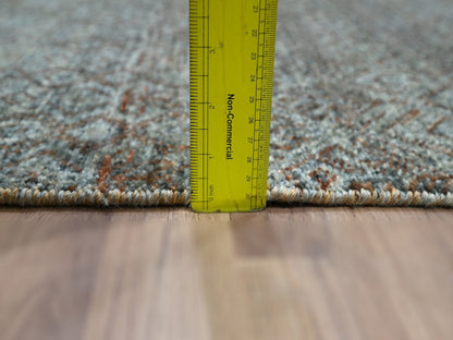 Modern / Contemporary hand-knotted wool runner in Gray, 2'6" x 6' — SKU O076872 (view 6)