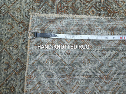 Modern / Contemporary hand-knotted wool runner in Gray, 2'6" x 6' — SKU O076872 (view 7)