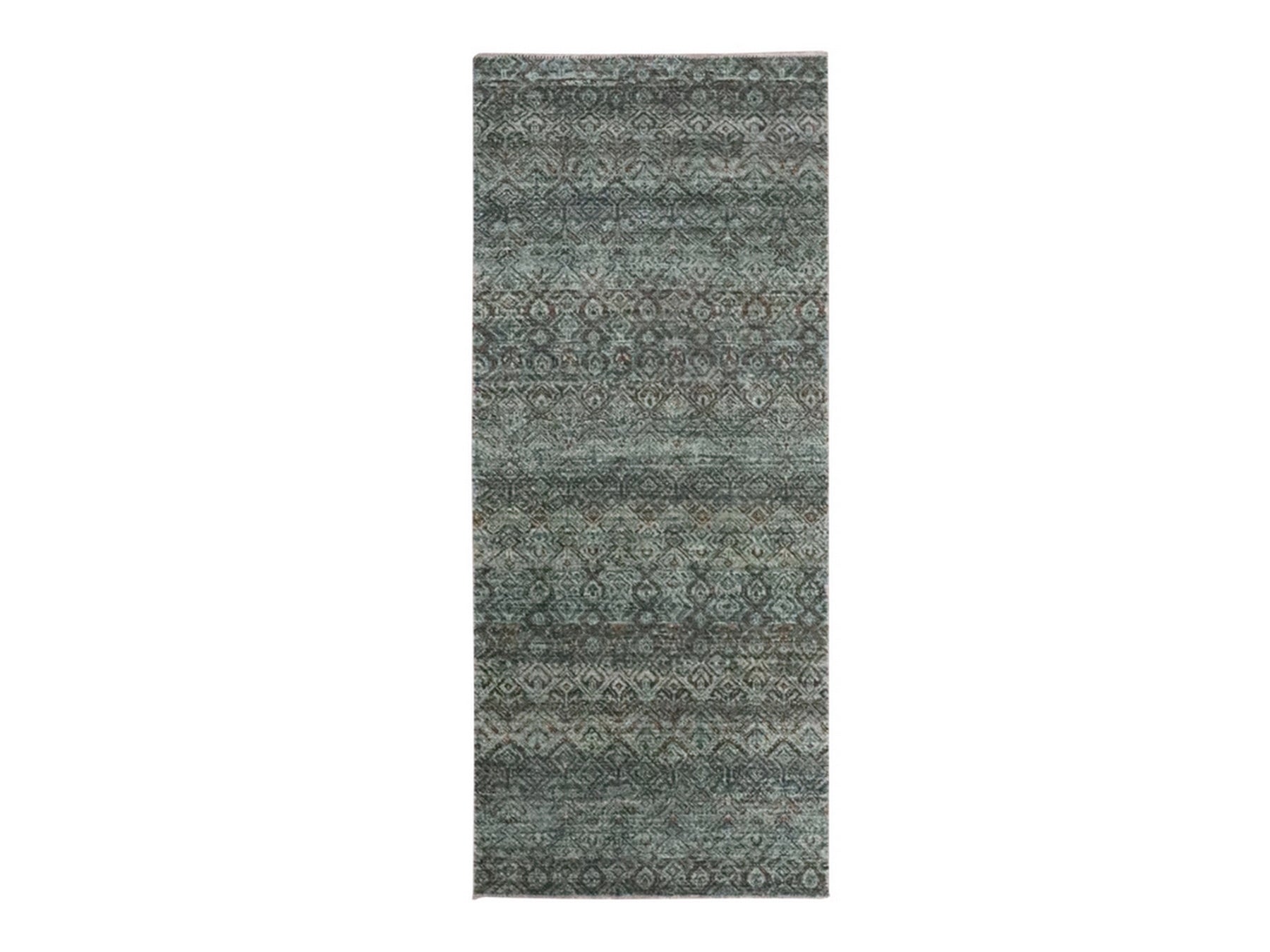 Modern / Contemporary hand-knotted wool runner in Gray, 2'7" x 6' — SKU O076873