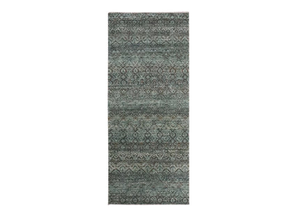 Modern / Contemporary hand-knotted wool runner in Gray, 2'7" x 6' — SKU O076873