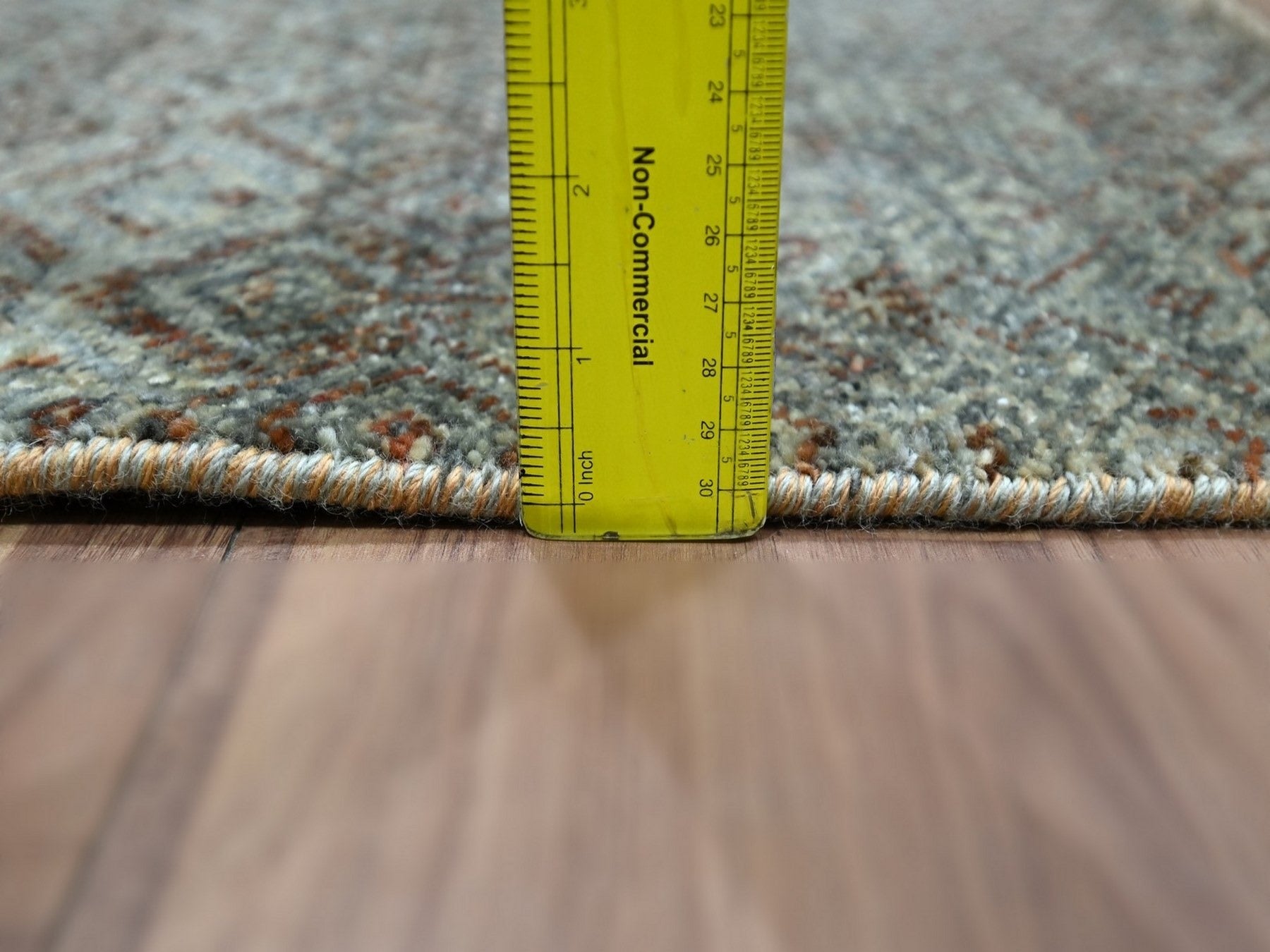 Modern / Contemporary hand-knotted wool runner in Gray, 2'7" x 6' — SKU O076873 (view 6)