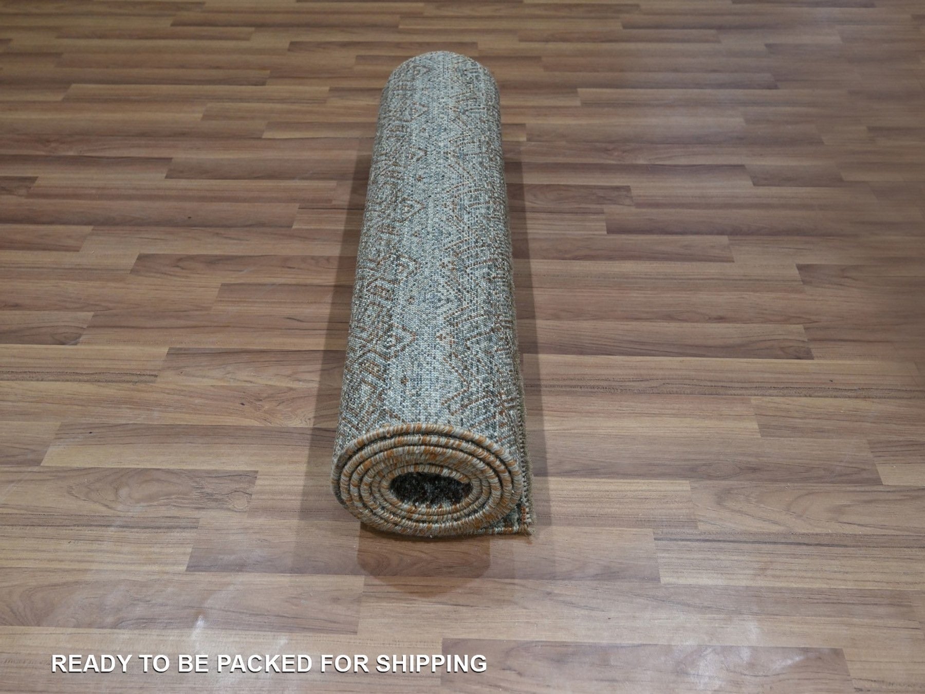 Modern / Contemporary hand-knotted wool runner in Gray, 2'6" x 8' — SKU O076874 (view 5)