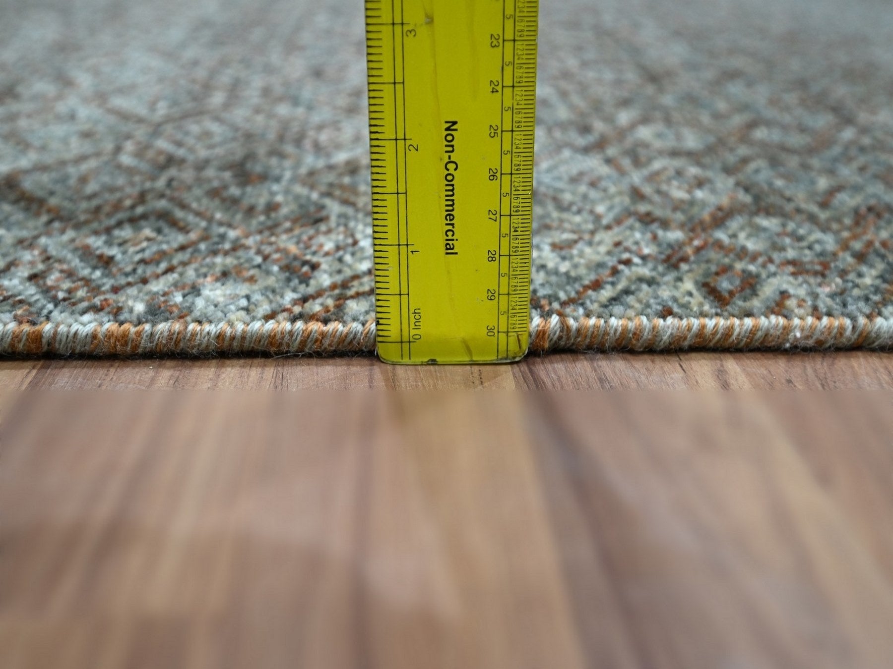 Modern / Contemporary hand-knotted wool runner in Gray, 2'6" x 8' — SKU O076874 (view 6)