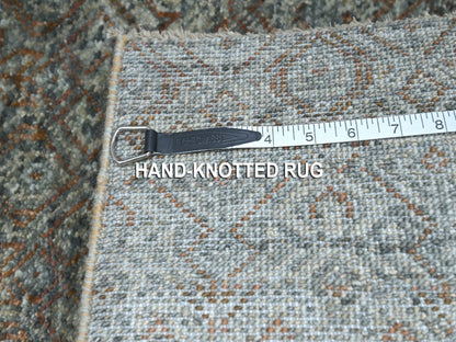 Modern / Contemporary hand-knotted wool runner in Gray, 2'6" x 8' — SKU O076874 (view 7)